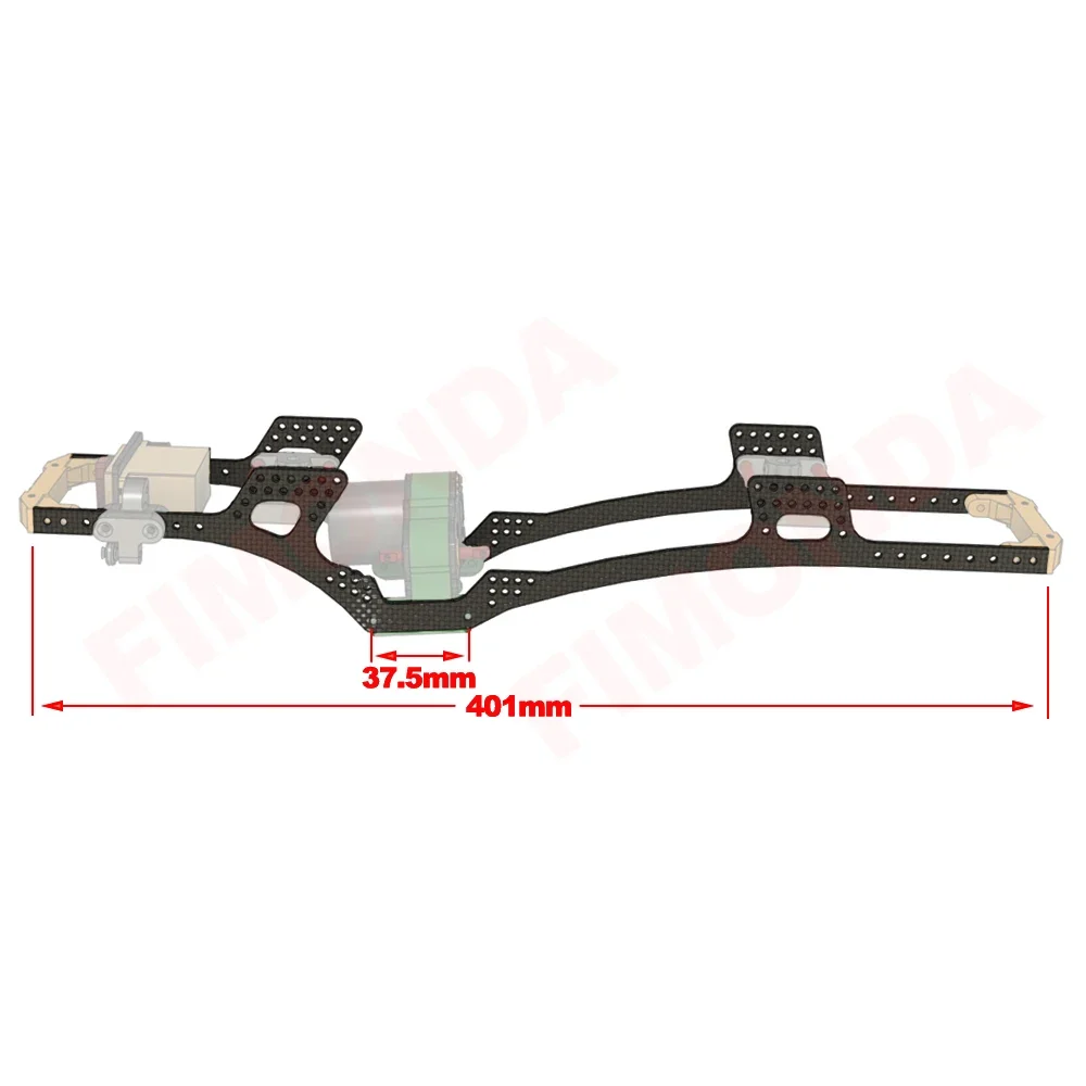 カーボンファイバーコンピューターレール,1/10 rcg,2個,Gspeed