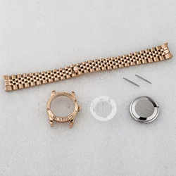 Elegant 33mm Stainless Steel Sapphire Glass Watch Case for Automatic Mechanical Movements (Rose gold)