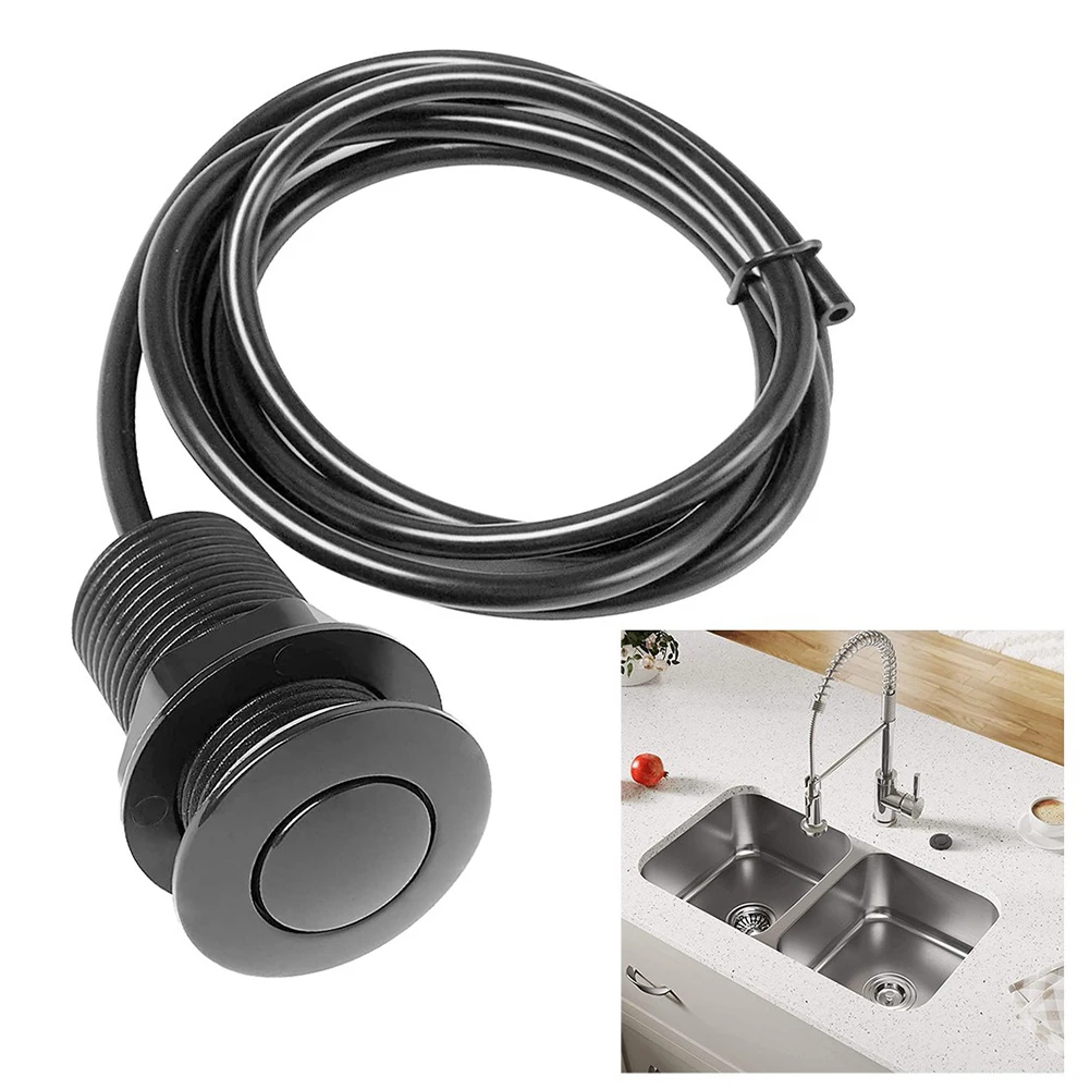 Switch Push Button Cover 1.5m Hose ABS Food Waste Disposer Air Switch Button Pneumatic Massage Bathtub Start food waste disposer switch