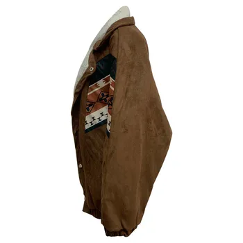 Women Casual Quilted Long Sleeve Jacket Lambswool Thicken Warm Floral Print Winter Clothes Women'S Jacket Woman Clothing 3