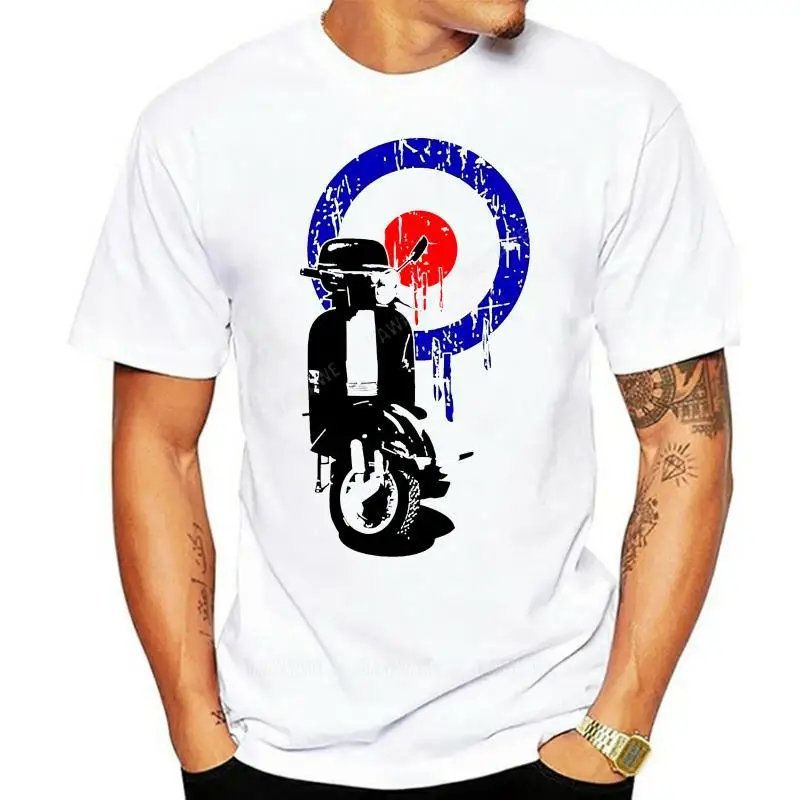 T-Shirt Uomo Nero Mod-Camiseta Retro Para Motorista, Camiseta Para Patinete Lambretta, 50S, 60S, 70S, 80S, 90S, Motor Cycle G1