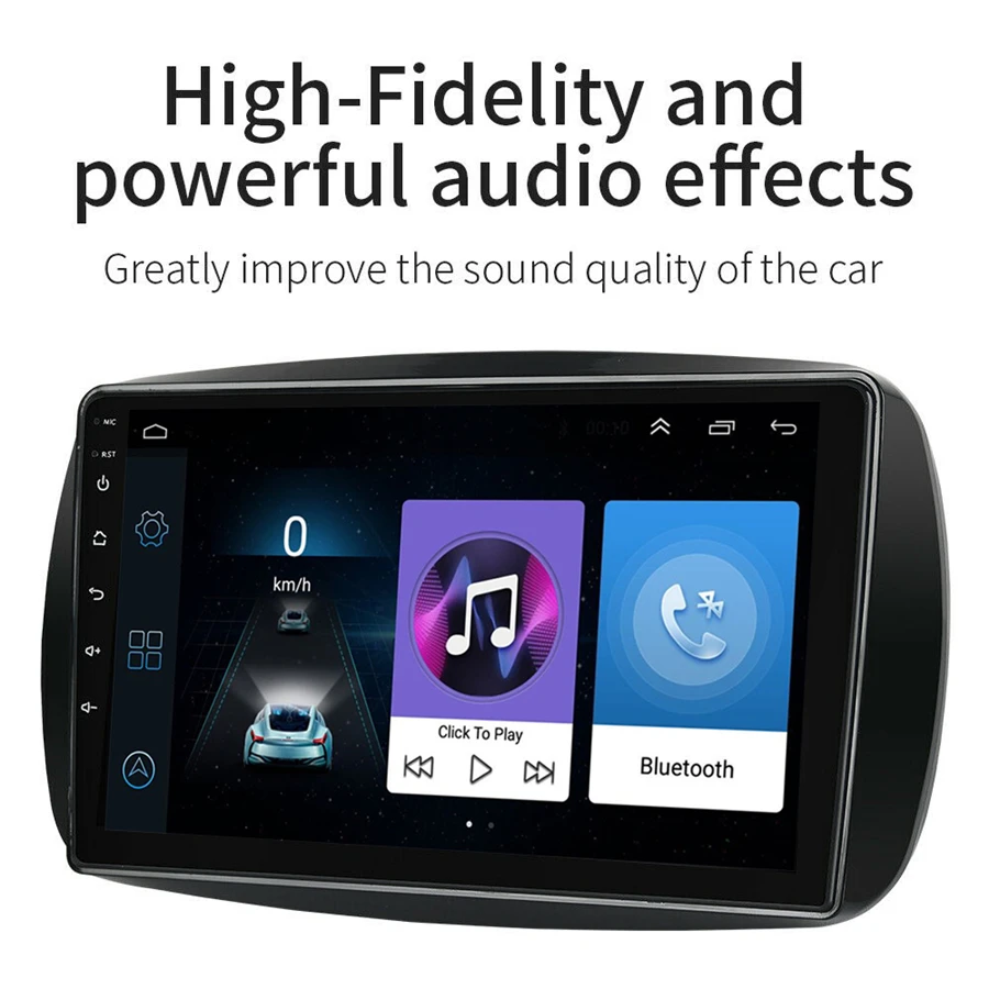 9'' Android 9.1 RAM 1GB ROM 16GB Car Stereo Radio GPS WIFI BT DAB Mirror Link OBD For Benz Smart Fortwo 2015- With Canbus