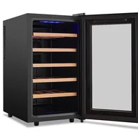 Réfrigérateur à vin de 18 bouteilles, réfrigérateur à vin autoportant silencieux pour la maison/bureau, 12 ℃ -18 ℃   Température réglable, porte en verre 3