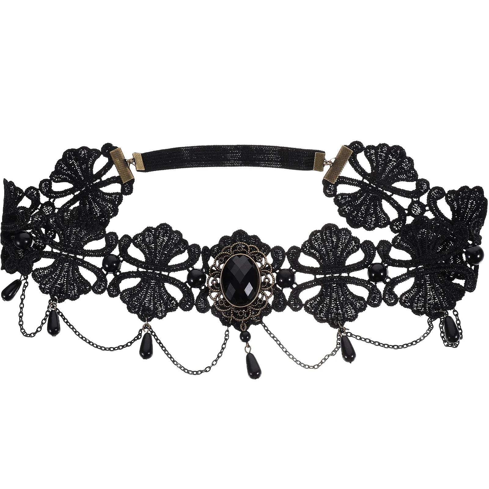 

Queen Forehead Band Halloween Headwear Elastic Lace Headband Dress-Up Accessory for Masquerade Costume Party Cosplay Hair Band