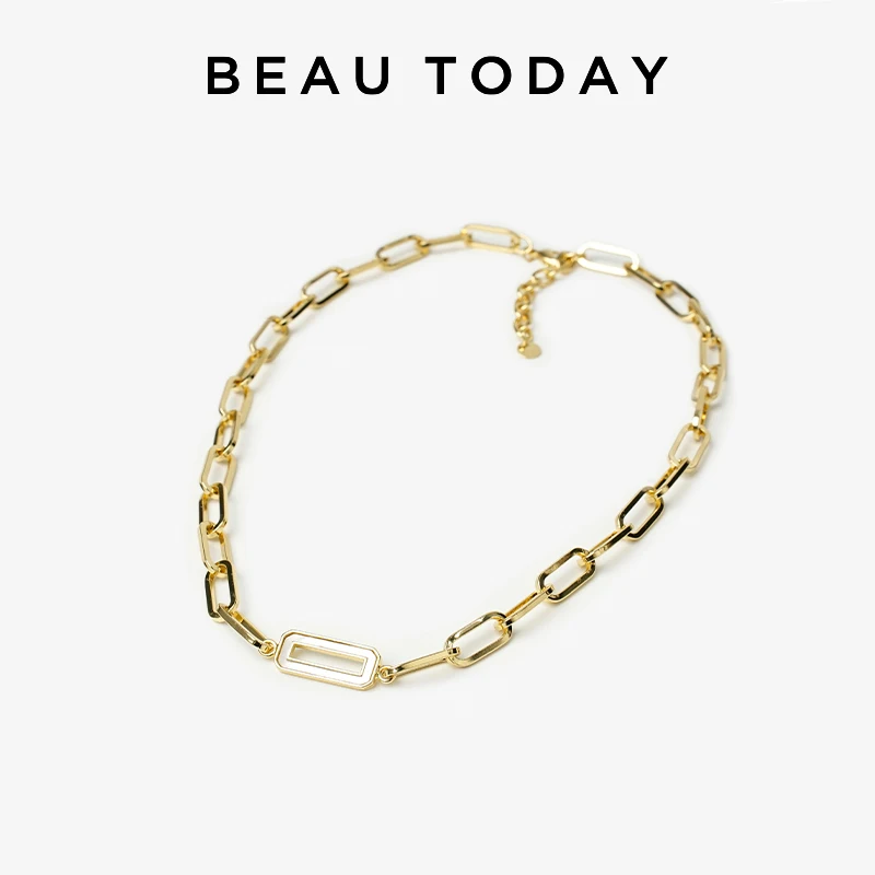 

Beautoday Chains Necklaces Women 18K Gold Plated 925 Silver Elegant Female Jewerly Accessories Pinctada Albina Handmade 93048