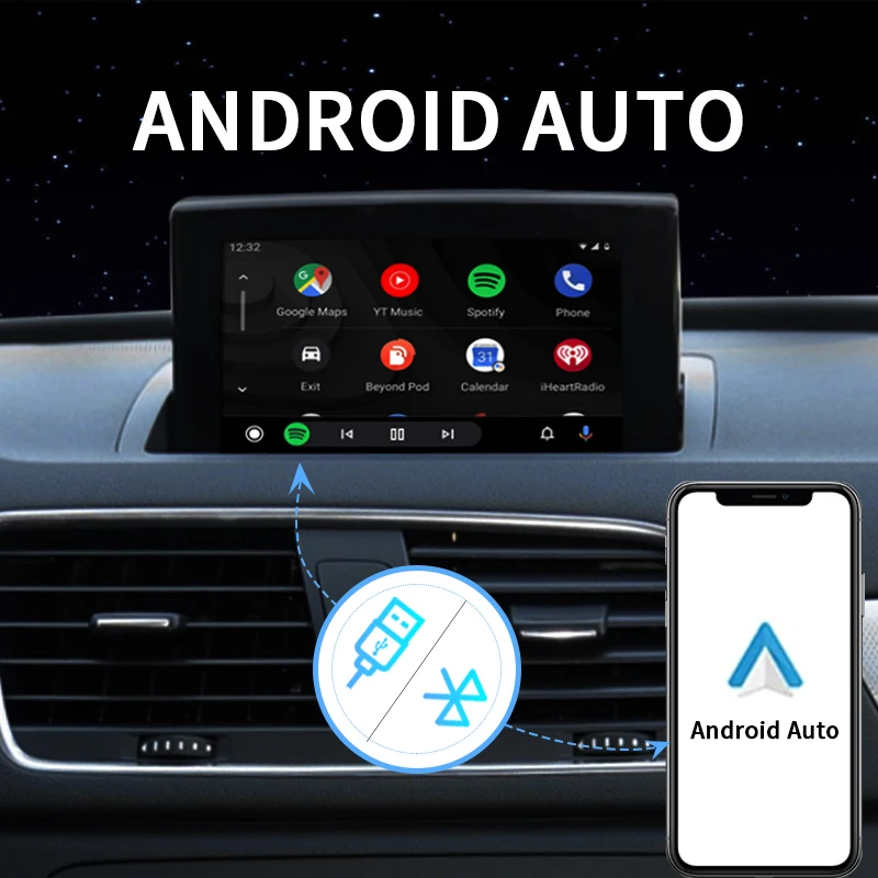 Sinairyu Wireless Apple CarPlay for Audi A1 Q3 2012-2018 MMI RMC 2G 3G Car Play Interface Android Auto Mirror-Link Retrofit Box