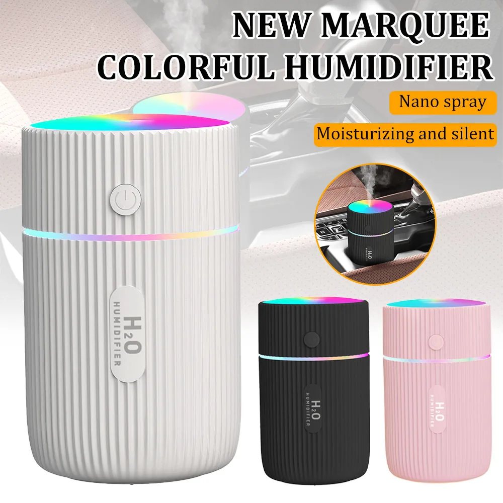 Mini Car Air Humidifier Portable Air Freshener with LED Night Light 2 Modes USB Power Oil Diffuser for Car Interior Accessories