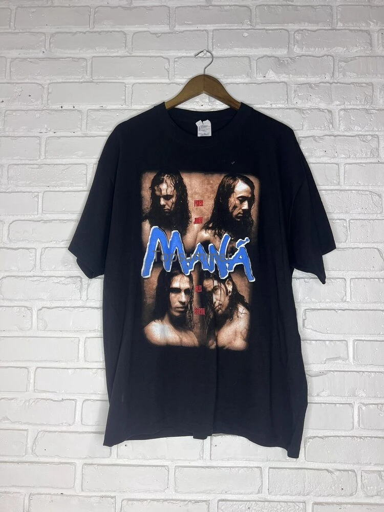 

Vintage Mana Black T-Shirt Top Tee 2002 Tour Band Spanish Rock En Español Xl