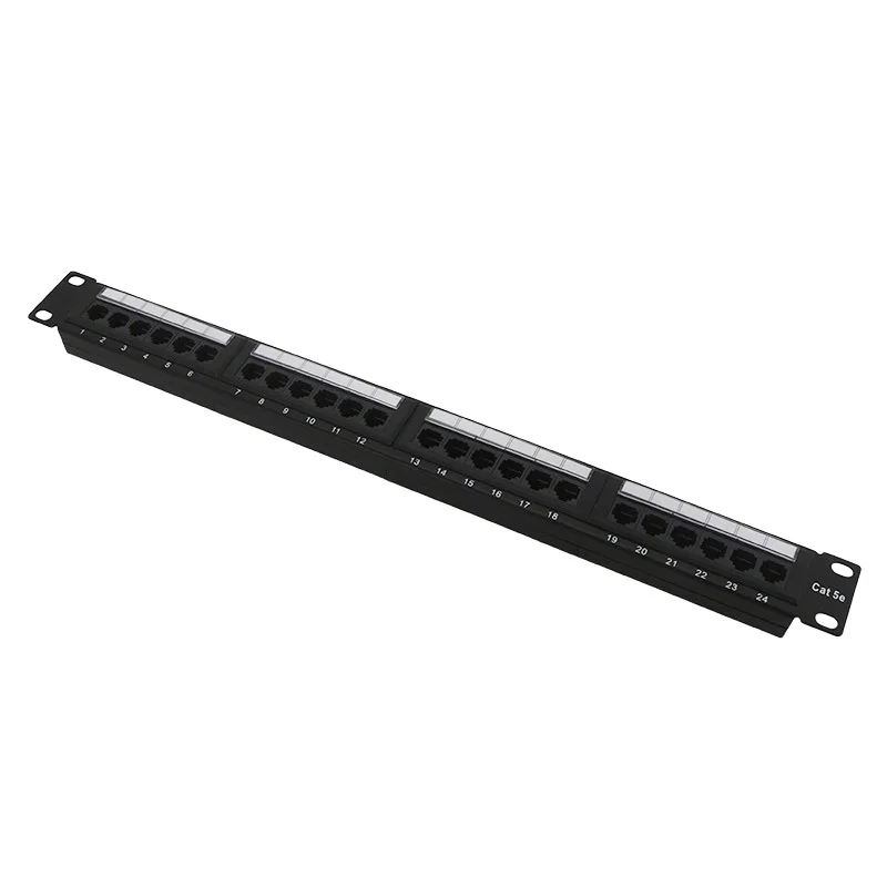 24 Ports UTP Cat 5e/6 Patch Panel Networking RJ45 Ports Fluke Passed 19 inch Rack Mounted without Rear Management Arm