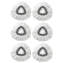 Premium 360 Rotating Microfiber Mop Head Replacement for Efficient Floor Cleaning (6pcs)