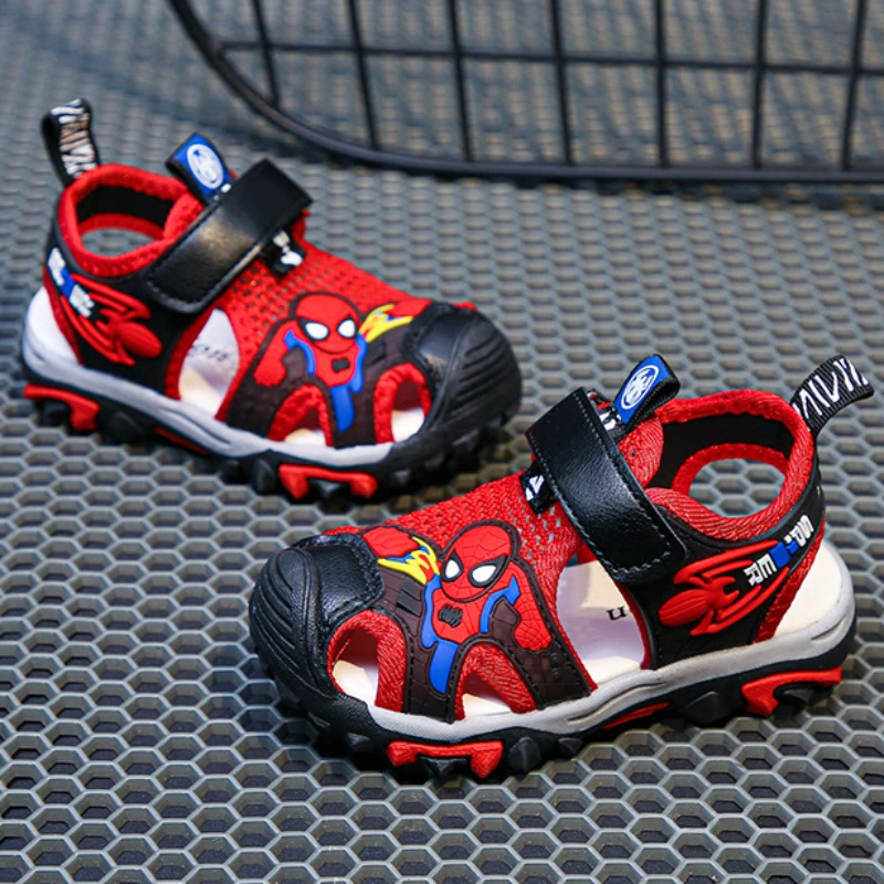 Kids Shoes Disney Casual Cartoon Spiderman Boys Sandals Anti-slip Outdoor Size 26-37