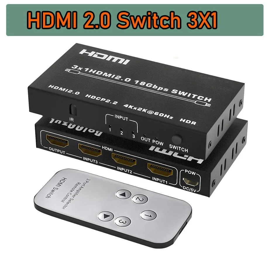 60Hz 4K HDMI 스위치 HDR HDMI ARC 오디오 추출기 HDMI 2.0 스플리터 스위처 HDMI 스위치 오디오 추출기 (PS4 Pro, 애플 TV용)
