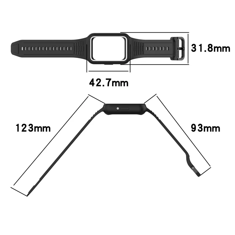 Silicone Smartwatch Wristband with Case - Versatile Replacement Strap & Frame