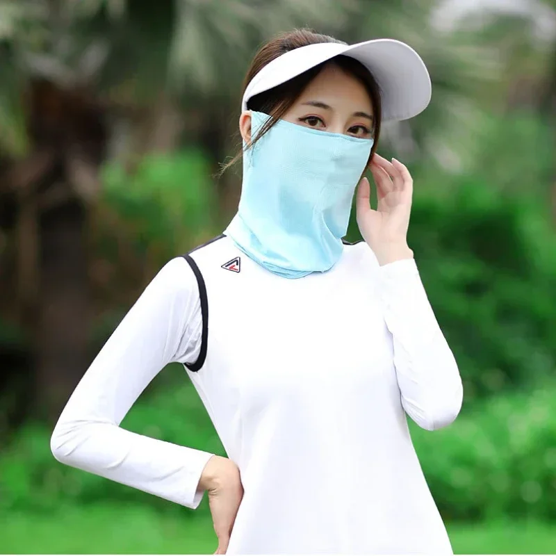 PGM Korea Golf Apparel Sun Protection T Shirt Women'S Sports Playing Ice Silk Mask Bottoming Shirt High Collar Quick-Drying Tops