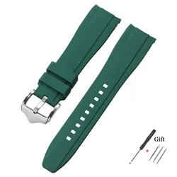 Deluxe Curved Silicone Strap - High - Quality Waterproof Replacement Band - 22mm (Green)