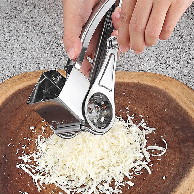 Multipurpose Rotary Cheese Grater With Stainless Steel Drums Handheld Cheese  Grinder For Parmesan Cheddar Chocolate Vegetable - AliExpress