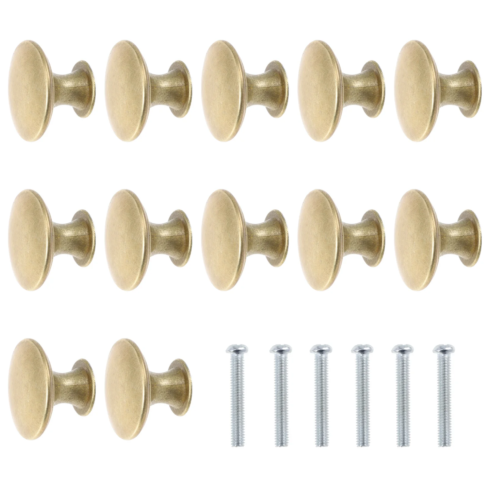 12 Pcs Brass Drawer Handles Simple Cabinet Knob Wardrobe Single Hole Round Zinc Alloy Door Cupboard