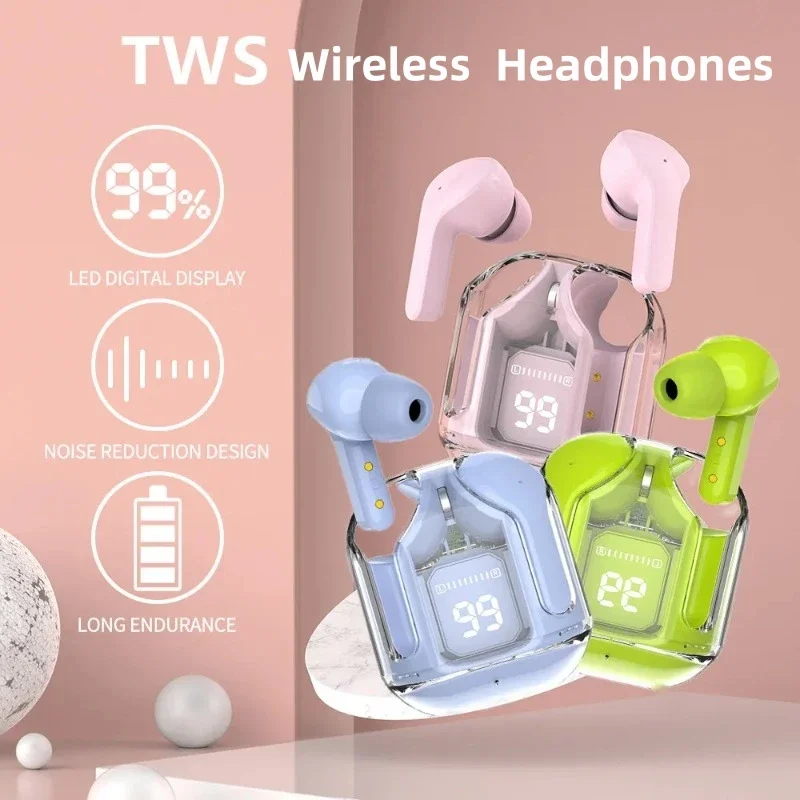 TWS T2 Wireless Earphone Bluetooth 5.3 Headphones Sport Gaming Headsets Noise Reduction Earbuds Bass Touch Control for Allphone
