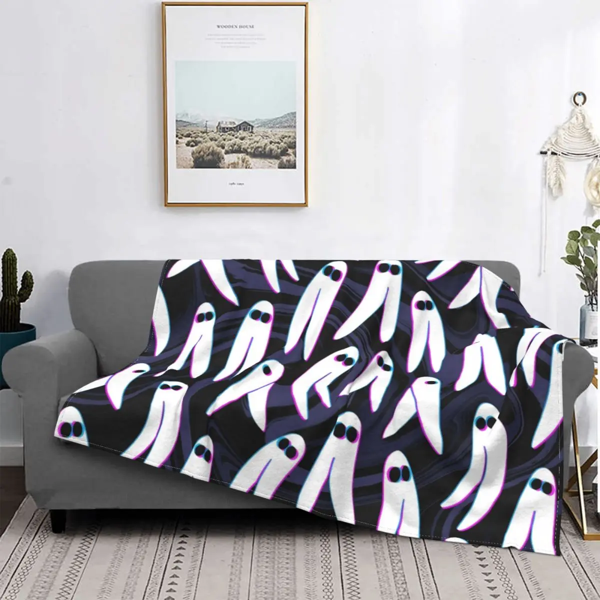 

Fresno NightCrawlers Cryptid Animal Pattern Blanket Fleece Spring/Autumn Portable Soft Throw Blanket for Sofa Travel Bedspread