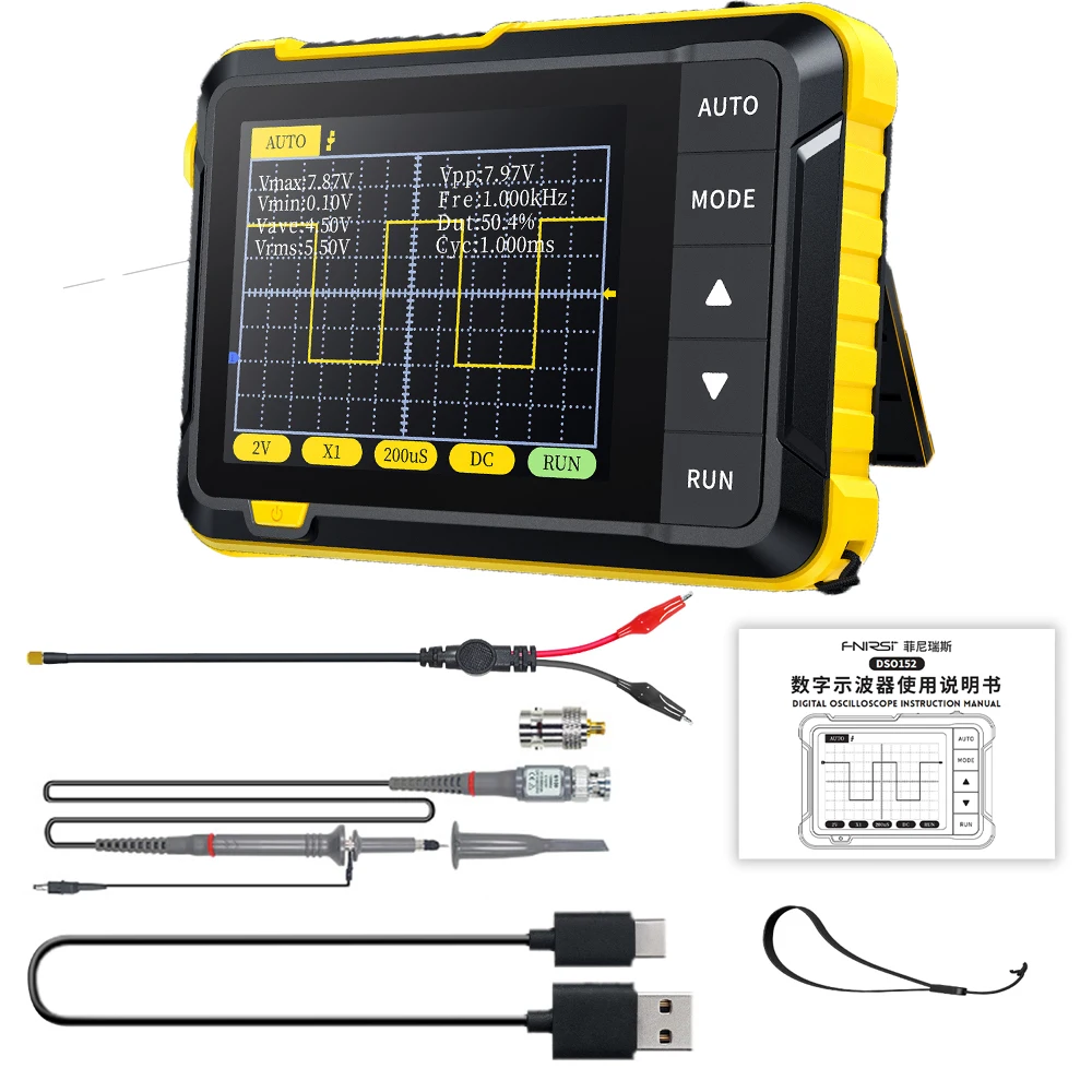 Osciloscopio Portatil Fnirsi Mini Dso152 2.5msa/s 200khz