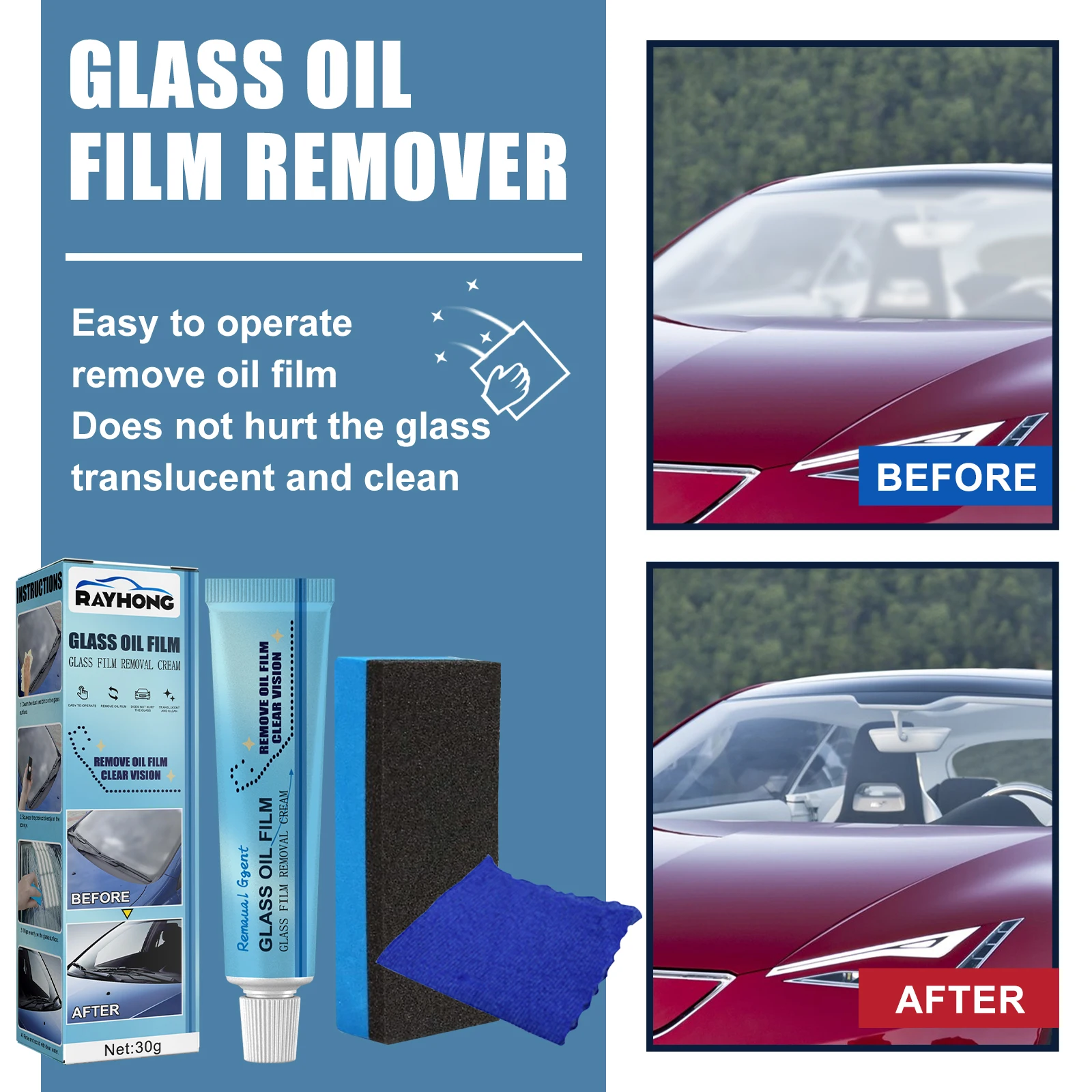 Car Glass Cleaning Polishing Paste for Windshield and Windows
