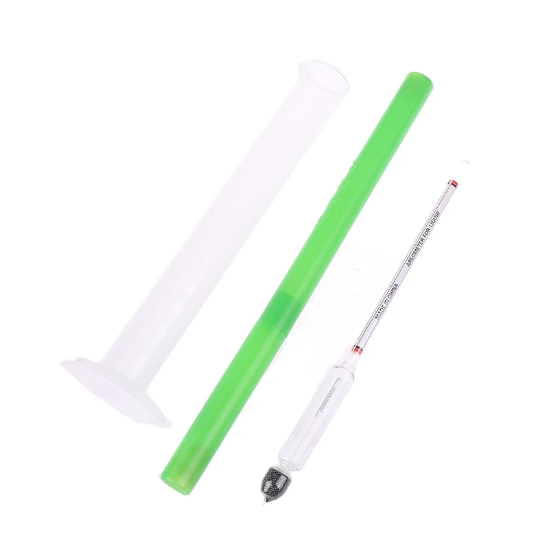 1Set hydrometer tester vintage measuring bottle set tools alcoholmeter wine concentration meter 0-100 alcohol meter