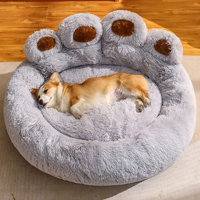 Fluffy Dog Bed Large Pet Products Dogs Beds Small Sofa Baskets Pets Kennel Mat Puppy Cats Supplies Basket Blanket Accessories 4