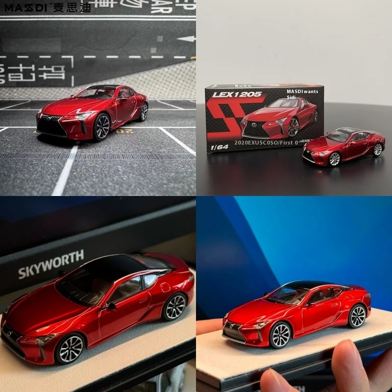 Masdi 1:64 Lexus Lc500h Ls500 Alloy Model Dazzling Red Naples