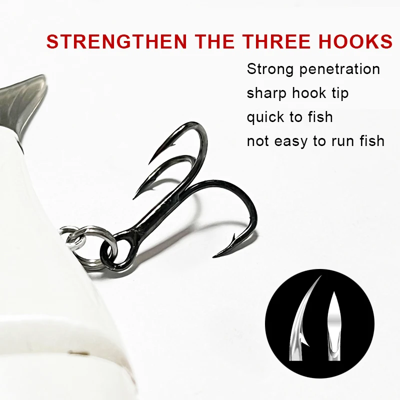 5 Stück LUHANGT Angelköder 115mm Madness Swimbait Großer Köder Meeresangeln Harter Köder Riesiger Gelenkköder Leurre Balam – Detail 6