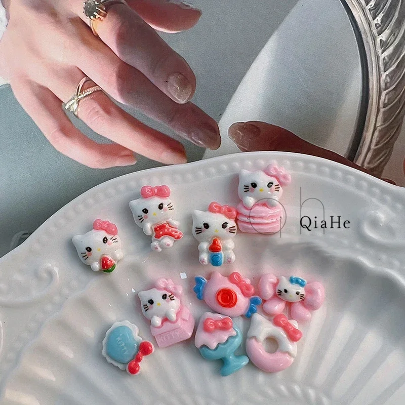 산리오 헬로 키티 네일 장식 아트 네일 패치, DIY 머리핀, 휴대폰 머리핀, 수제 네일 스티커, 액세서리 장난감, 20 개, 신제품