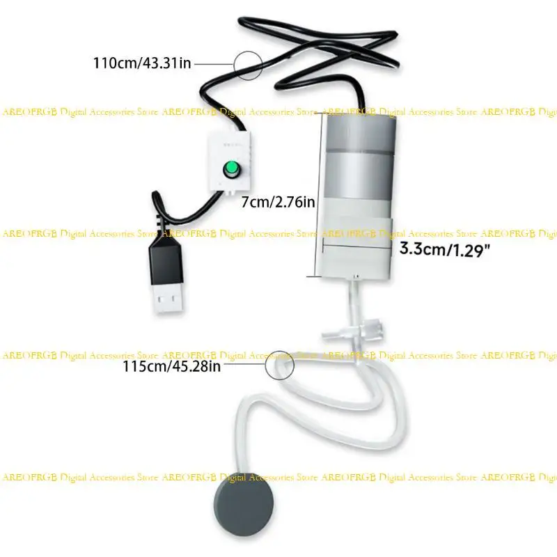 E21E USB 수족관 공기 펌프 에너지 절약 산소 펌프 수족관의 조절 속도