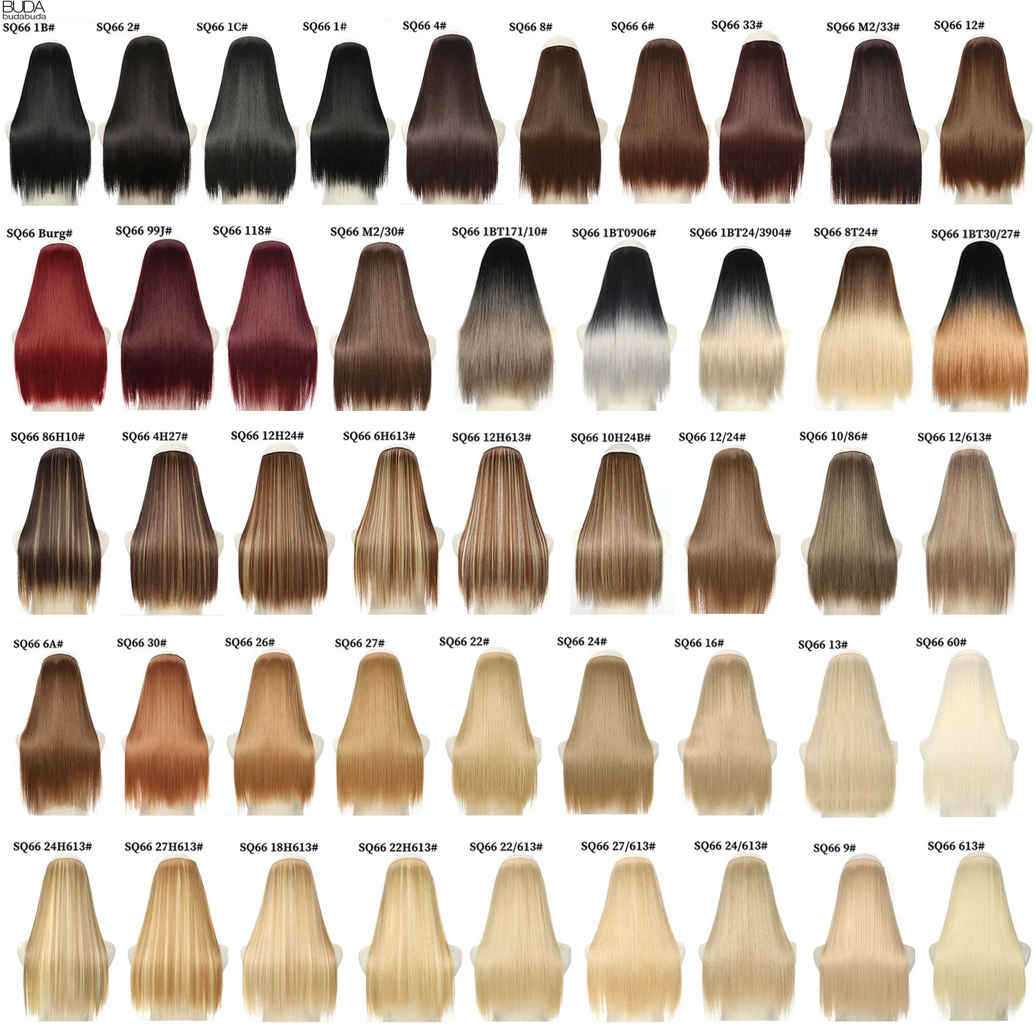 Synthetic Fish Line Hair Extensions Ombre Natural Blonde Black