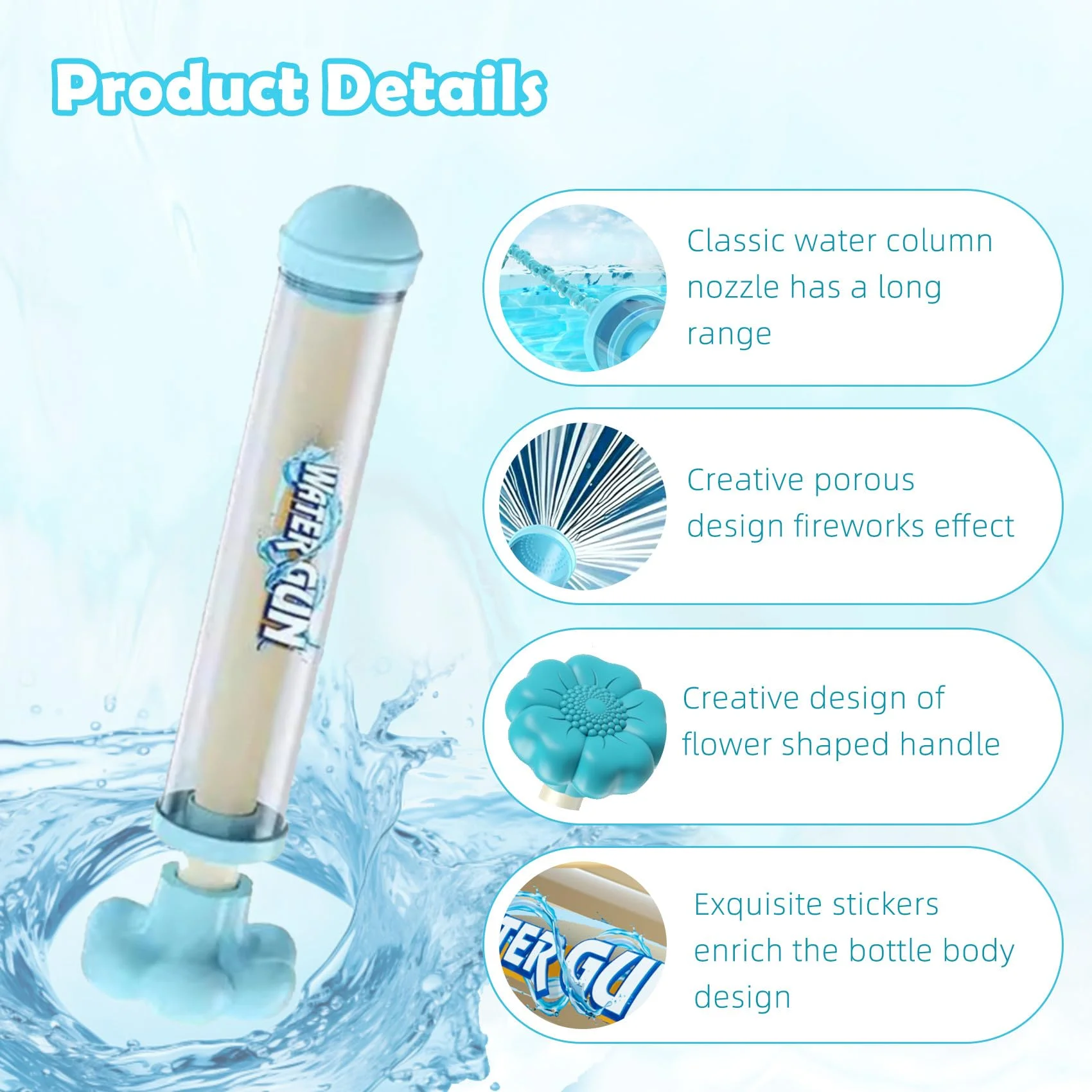 Pusher Type Fireworks Gun Outdoor Splash Games For Summer Pool Activities Fights Interactive Water Spray Toys_voghion.com