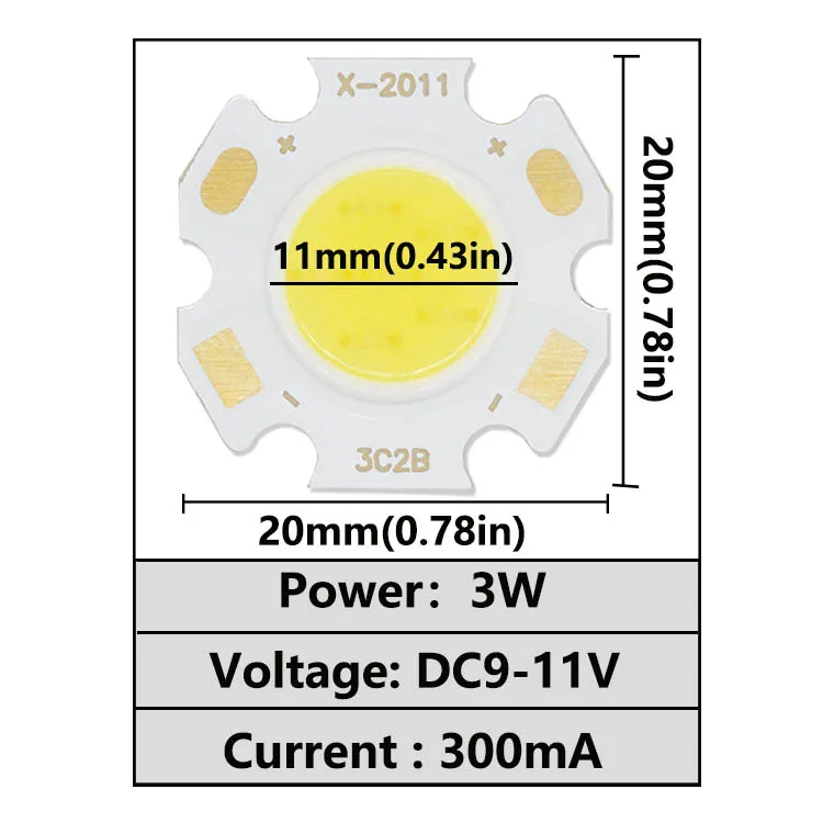 5pz LED COB Bridgelux 50W 3000K - CRI90, Per Faretto E Downlight, Caldo 3000K, 1500mA - Foto 2
