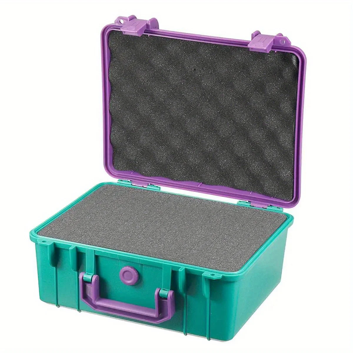 Plastic Tool Case (11.02''x9.45''x5.12'') Multicolor Protective Sponge Interior Portable Storage Box Hardware & Instrument