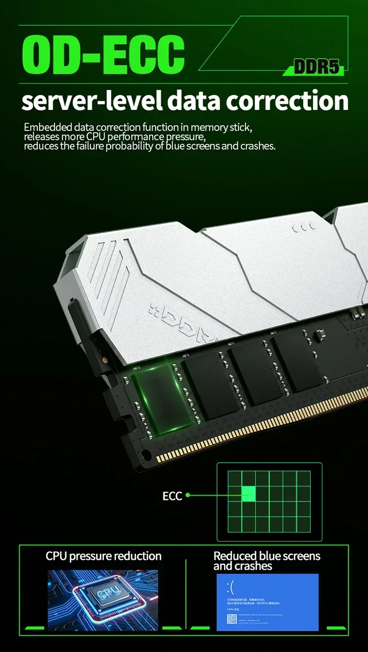 Description Picture 6 of itemMAXSUN DDR5 Memoria RAM 6400MHZ 16GB Desktop Memory DDR5 Heatsink RAMs Dual channel Computador Component Desktop PC