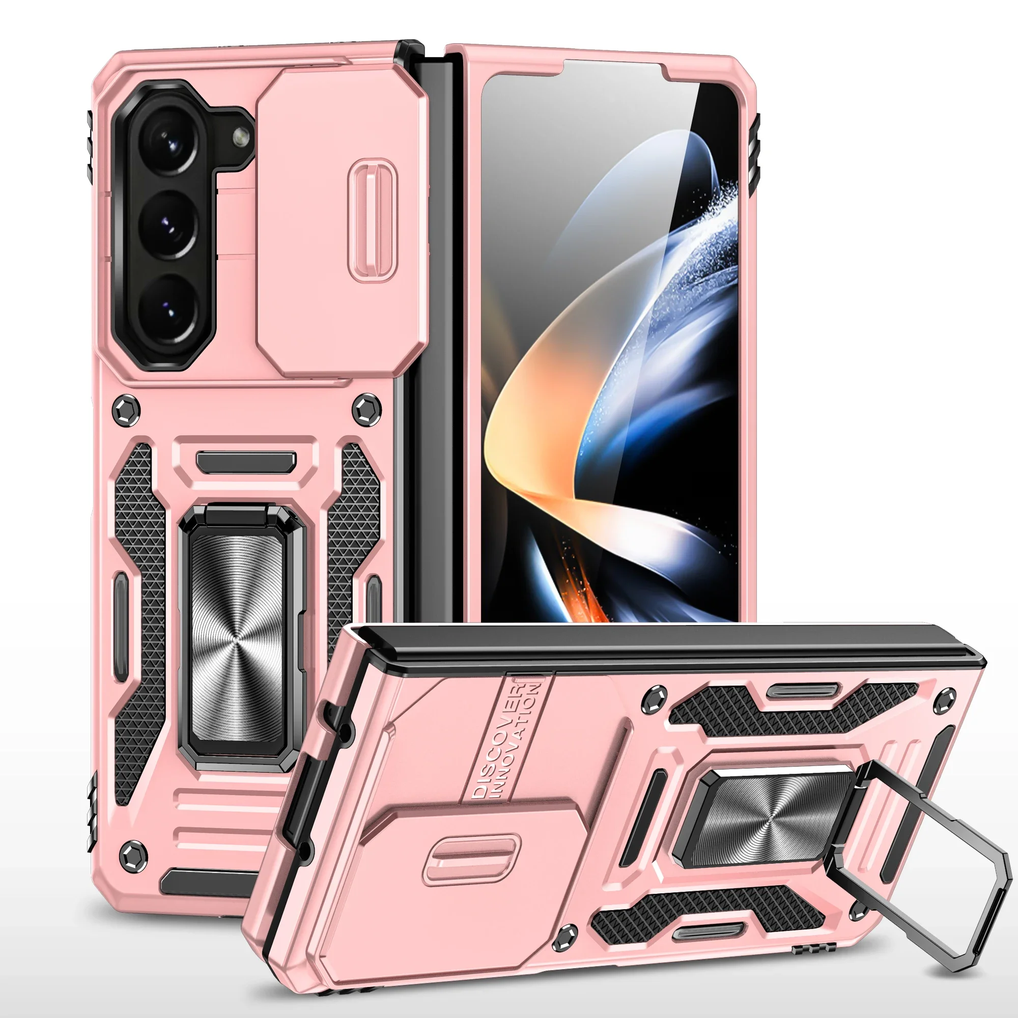 Rugged Shockproof Magnetic Kickstand Case with Ring Holder – Heavy Duty Protective Armor Cover