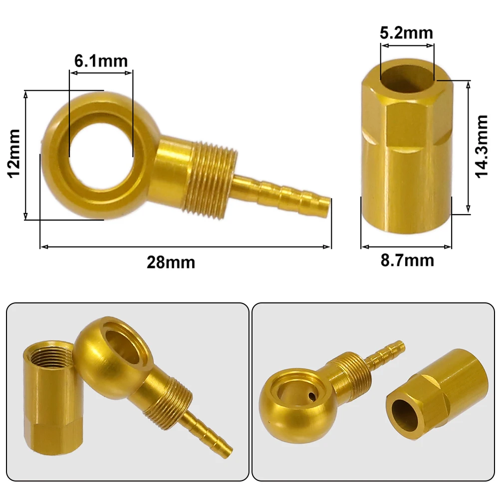Bike Brake Fitting HEPPE Bike Hydraulic Brake Banjo Fitting Bike Brake Hose Fitting Olive Connector for BH90 SLX/XT/XTR Brakes