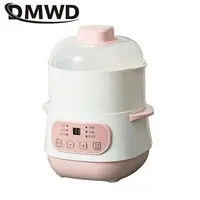 DMWD 1L Household Slow Cooker Electric Stew Soup Pot Porridge Cooking Machine Bird's nest Dessert Maker Ceramic Liner 220V 1