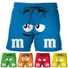 Food M&M's Chocolate Bean Beach Shorts Men Funny Kids 3D Printed Cartoon Cool Ice Swimsuit Board Summer Swim Trunk 1