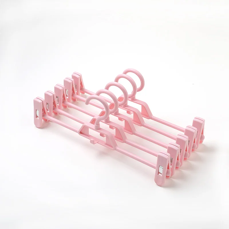 I KNOW 5PCS Pants Hanger High Quality Trousers Hangers with 2 Non-Slip Clips Simple Fashion Colorful PP Strong Pants Hanger