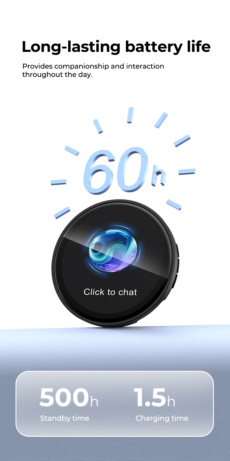 ZNP AI smart badge wearable assistant with real-time translation and voice interaction