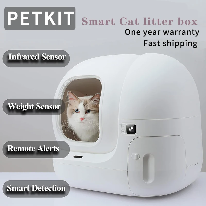 

PETKIT PuraX self-cleaning cat litter box with app control scoop free safe odor removal automatically suitable for multiple cats