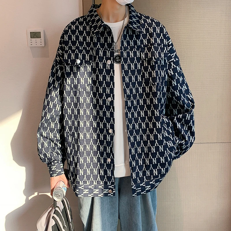 Men Autumn Casual Jacket Baseball Bomber Male Fall Ins Handsome Coat Street Wear Loose Plus Size XXXL Letters Print Windbreaker