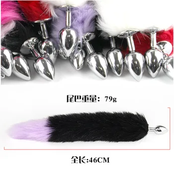 Plush Fox Tail Metal Butt Plug for Women Furry Butt Plug Stainless Steel Anal Toys Tail Adult Sex Toys Couples Cosplay Game 5