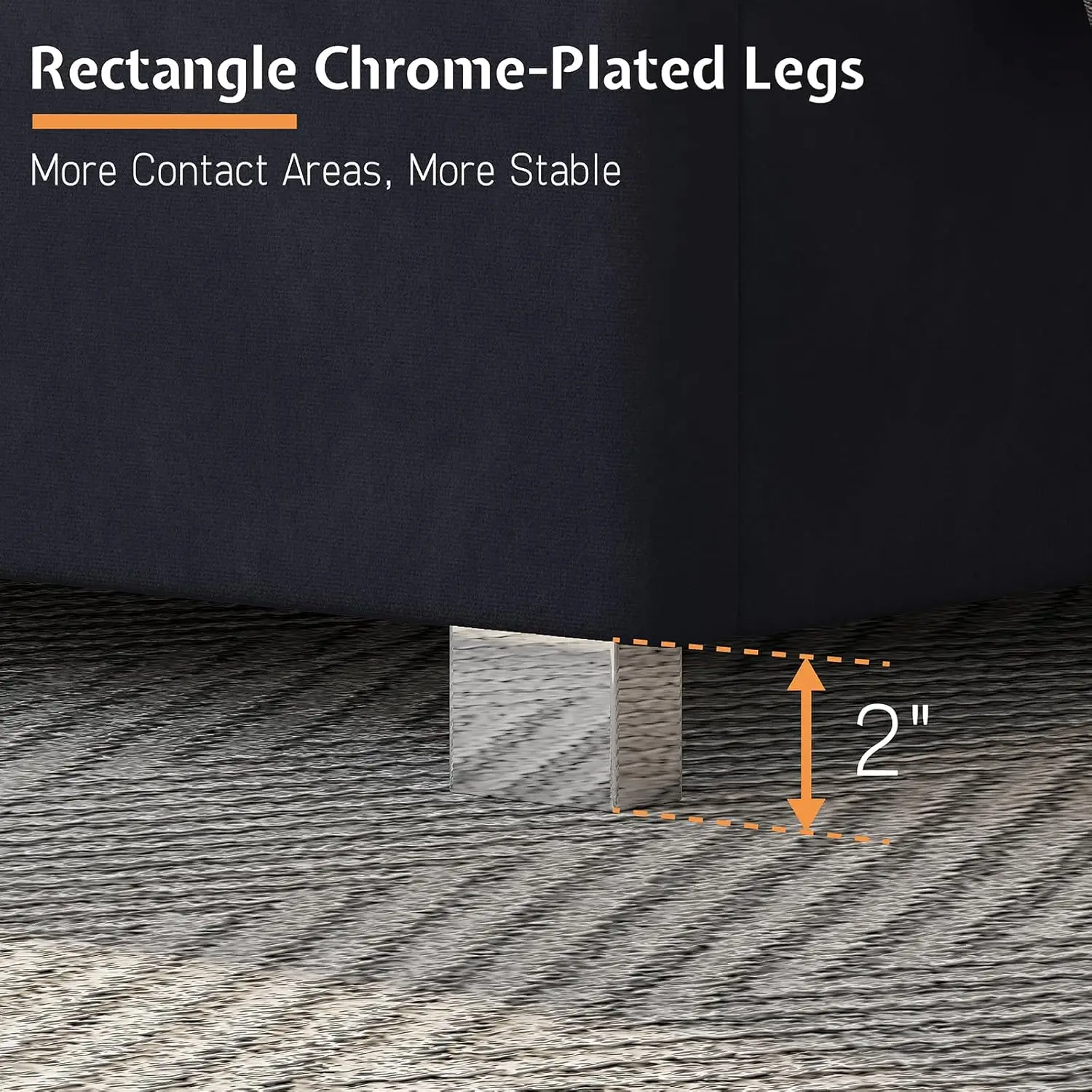 Bed Frame with 58" Tall Headboard, Velvet Upholstered Platform Bed with Channel Tufted Wingback Headboard and Plating Trim