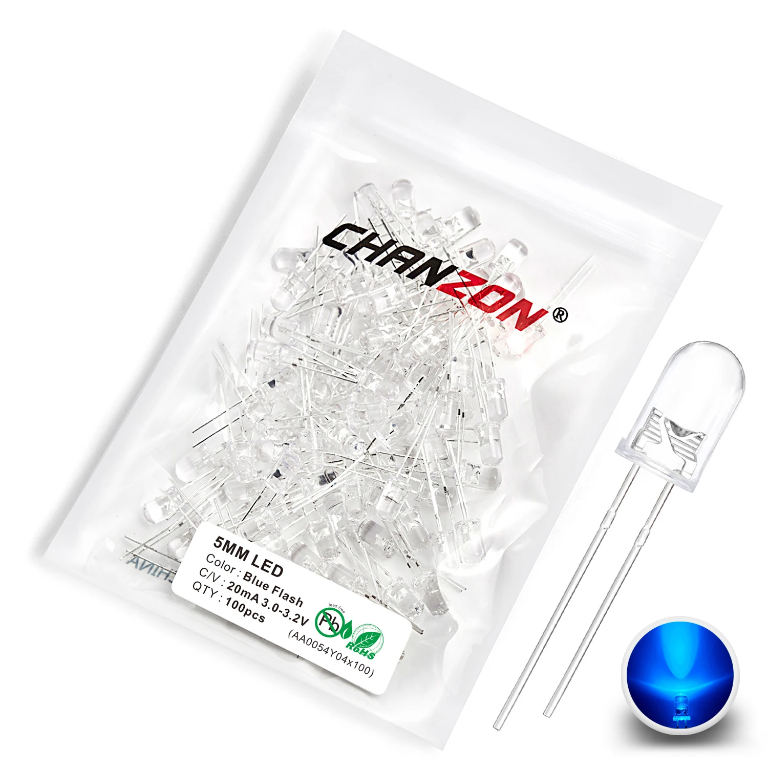 100pcs 5mm Multicolor Flashing LED Bulb Set