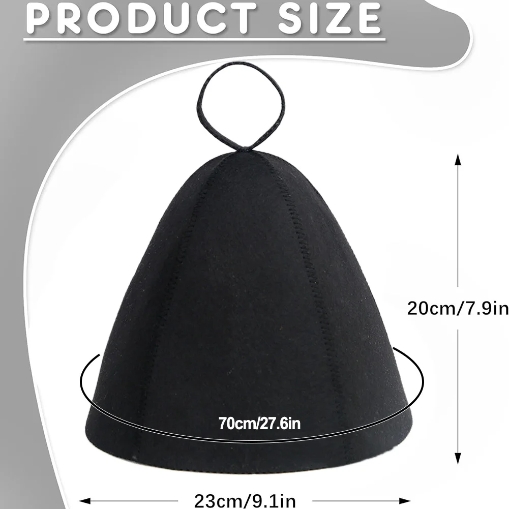 Thicken Wool Felt Sauna Hat Black Hair Protection Spa Sauna Accs For Bath Protection Sweat Steam Waterproof Handmade Felt 1PCS sauna hats