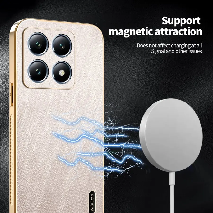 Luxury Gold Silk Skin Case - Full Protection Leather Shockproof Cover