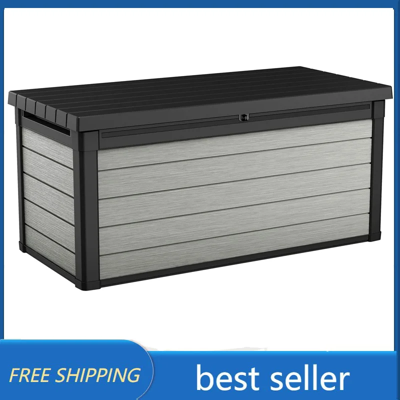 

Keter 150Gal Resin Large Deck Box-Organization and Storage for Patio Furniture, Outdoor Cushions, Garden Tools and Pool Toys